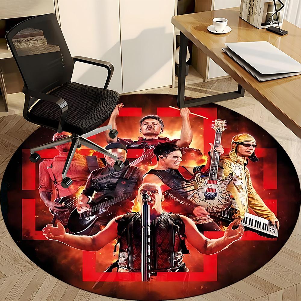 1 шт. Круглый ковер Rammstein Music Office, Коврик для помещений, Подходит для офиса, Под офисные стулья, Спальни, Гостиной, Домашний декор, Декор комнаты