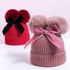 Girl Hat Warm Baby Infant Beanie Cap Thicker Children Stuff Double Pompom Hat Kids Baby Winter Knitted Unique