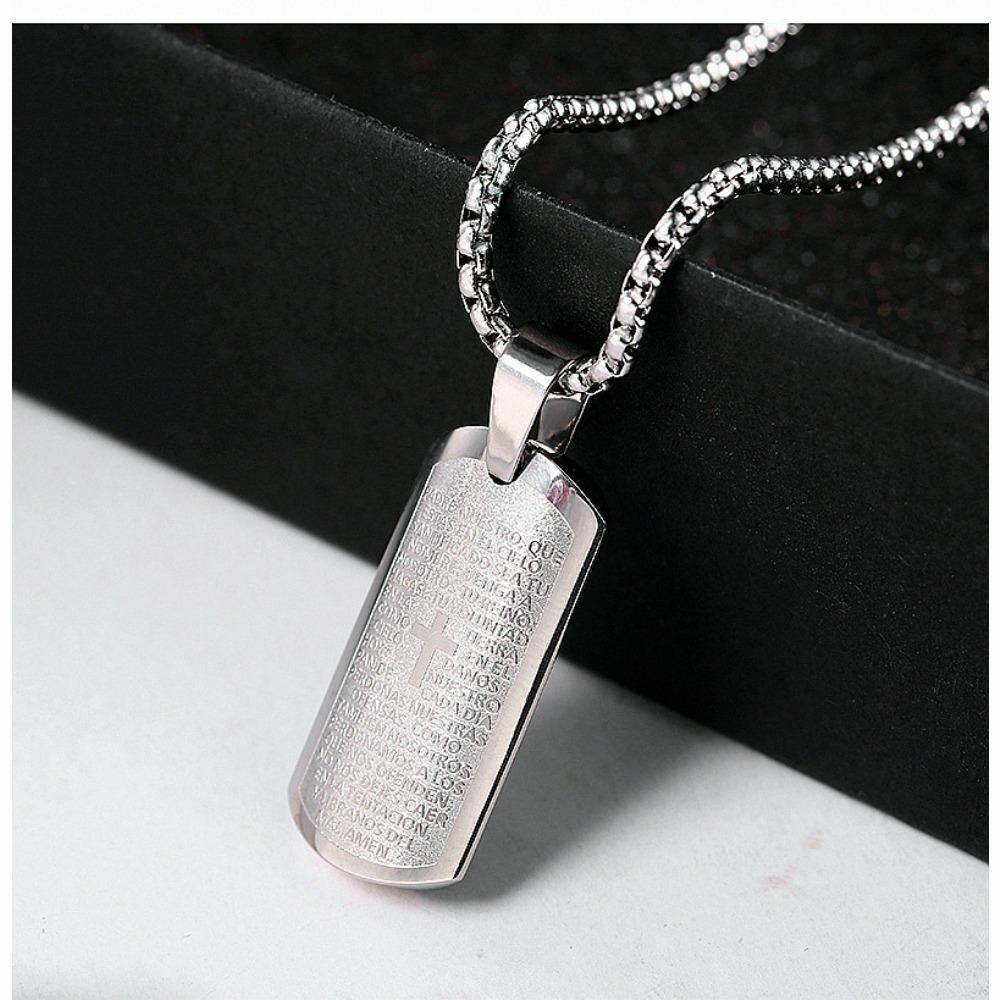 Stainless Steel Tag Pendant Men's and Women's Cross Letter Pattern European and American Trend Jewelry