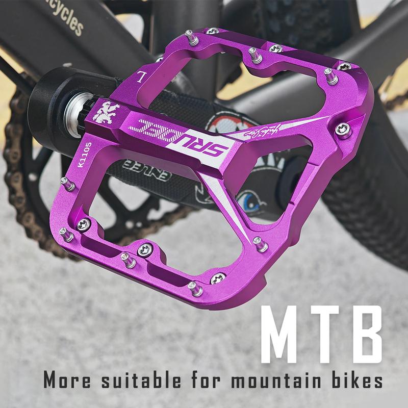 KRSEC 3 Bearing Bicycle Pedals CNC Ultralight BMX MTB Road Bike Pedals Non-slip Aluminum Alloy Bicycle Cycling Parts