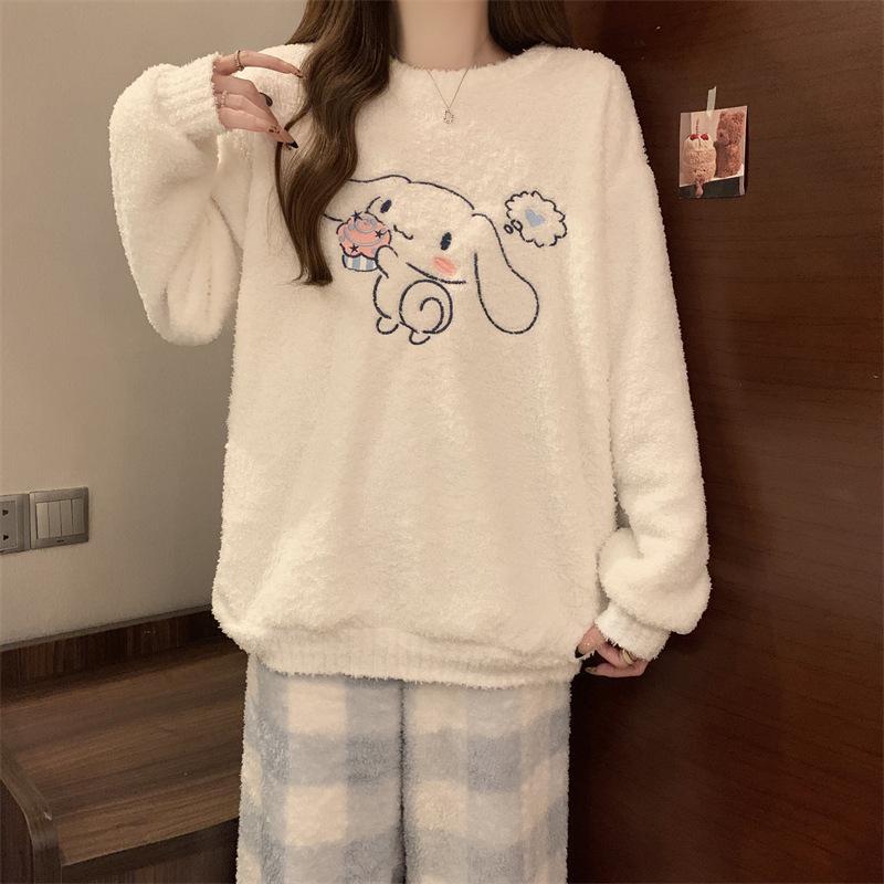 Женский уютный флисовый зимний пижамный комплект - Мягкий, Плотный и Теплый