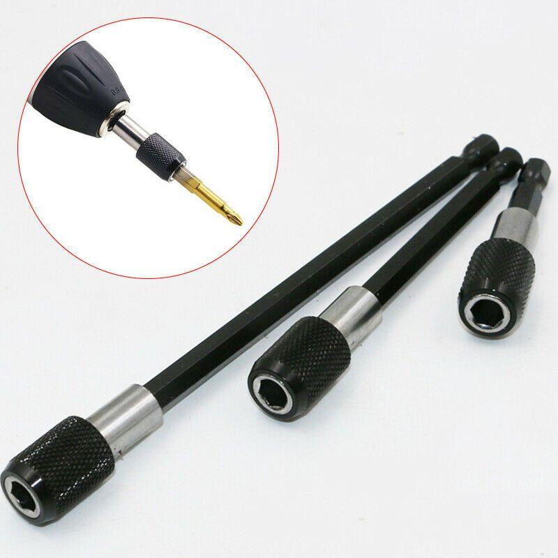 3pcs Set 1/4 Hex Shank Screw Driver Extension Bit Quick Release Holder Tool Efficient Magnetic Bit Holder For Precise And Secure Fastening