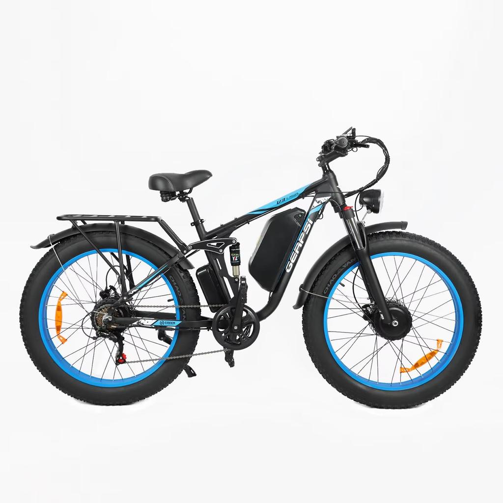 Ebike BLJ DP-2603 3000W Dual Motor 48V 25AH Battery, Front and Rear Shock Absorption, 26-inch Snow Tires, Adult E-Bicycle.