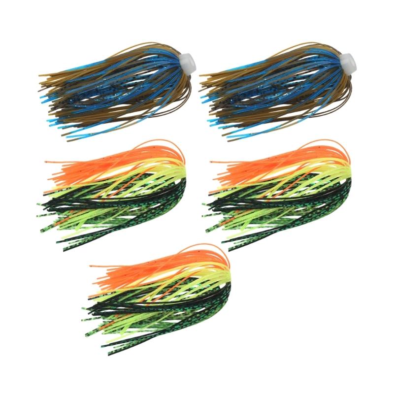 5 шт. Силиконовые юбки для джиг-головок, 88-прядные юбки-зонтики, юбки для рыболовных джиг-головок, замена спиннербейтов, юбки для рыболовных приманок