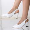 Мода Высококачественная женская обувь 2024 Новые женские босоножки с острым носком на высоком каблуке Летние модные босоножки с открытой пяткой