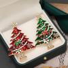 Festive Alloy Drip Christmas Tree Brooch: Unique Holiday Pin for Clothing Accessories