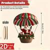 New Year 10Pcs Christmas Wooden Hot Air Balloon Santa Claus 2D Flat Wooden Pendant Christmas Tree Decor Perfect Gift Decor 2026