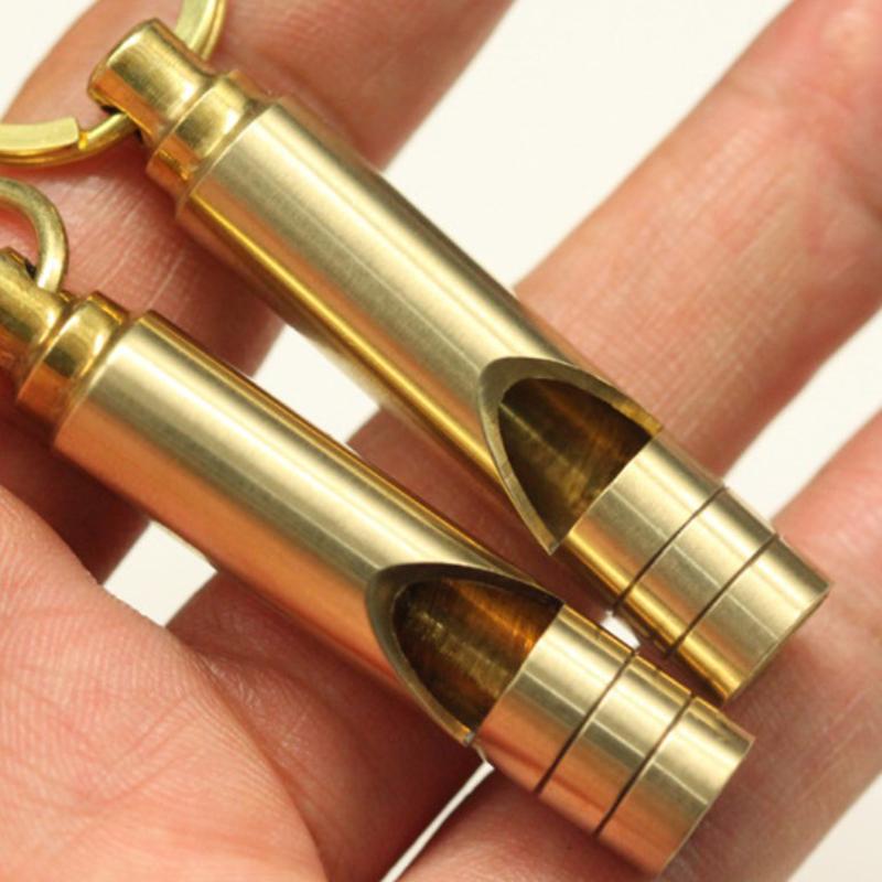 Многофункциональный латунный аварийный свисток для выживания, портативный брелок, учебный свисток для кемпинга, пешего туризма