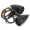 2PCS Motorcycle Turn Signal Lamp 12V 10mm Thread Diameter Amber Color Aluminum Retro Universal
