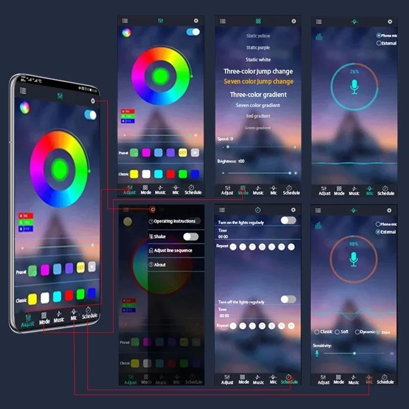 12V Мотоциклетный Светодиодный Свет Многоцветный Атмосферный Свет Звуковое Управление Декоративная Неоновая Лампа Для Harley Yamaha Honda Kawasaki Suzuki