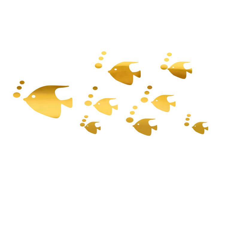 Рыбка-пузырь Океан Наклейка на стену Зеркало акриловое 3D Настенное искусство для детской комнаты и детского сада Самоклеящийся Съемный Декор