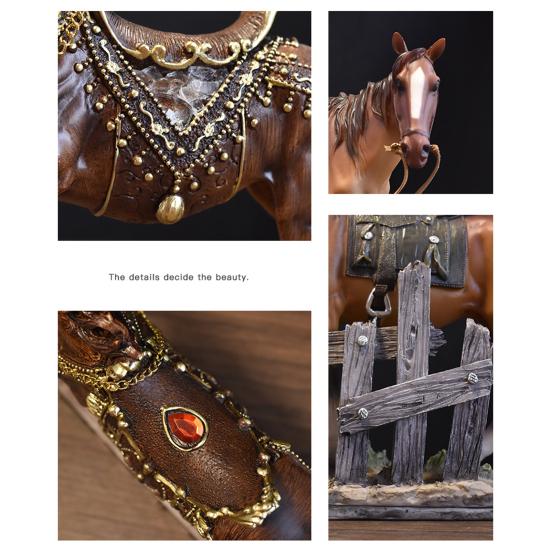 Реалистичная фигурка лошади, ручная работа, статуэтка пони из смолы, имитация скульптуры сельскохозяйственного животного, для дома, офиса, рабочего стола