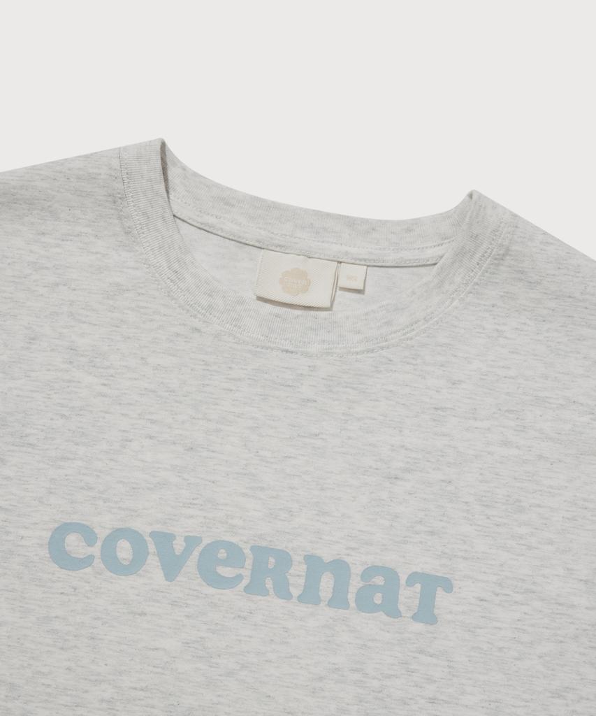 COVERNAT WOMAN Хлопковая футболка с логотипом Cooper, меланжево-серый