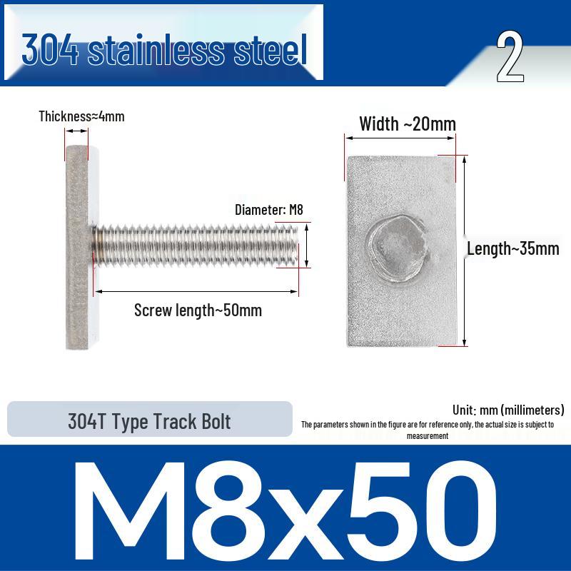 Индивидуальный Т-образный болт M6/M8 из нержавеющей стали 304 с Т-образным пазом, неправильной прямоугольной формы