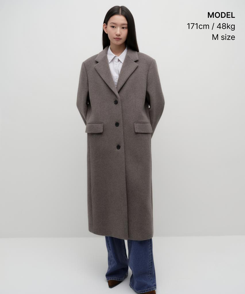 MUSINSA STANDARD WOMAN Women'S Cashmere Blend Over-Shoulder Single Coat [Taupe]