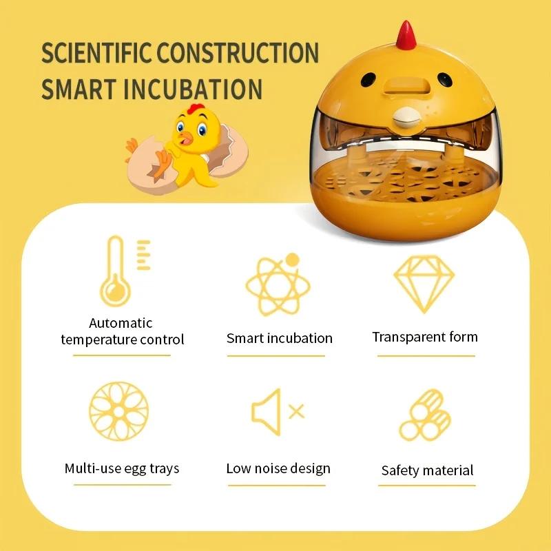 Egg Incubator Incubator Light Transparent Window 5 Eggs Humidity Control Automatic Temperature Control Manually Turn The Eggs