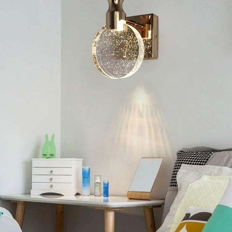 Light Luxury Crystal Wall Lamp LED Nordic Minimalist Living Room Background Wall Bedroom Bedside Aisle Wall Lamp