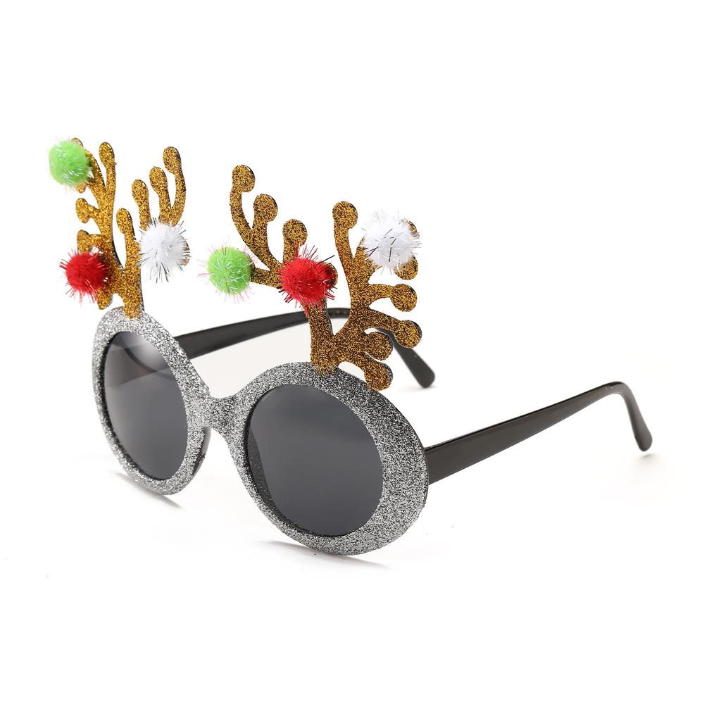 Очки Sd Веселого Рождества Забавная личность Красные рога Солнцезащитные очки, Соответствующая одежда Рождественская елка