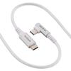 ELECOM USB Type-C Cable 0.3m (USB-C To USB-C) L-shape 60W PD Compatible Nylon Mesh [USB-IF Certification] White MPA-CCECL03WH