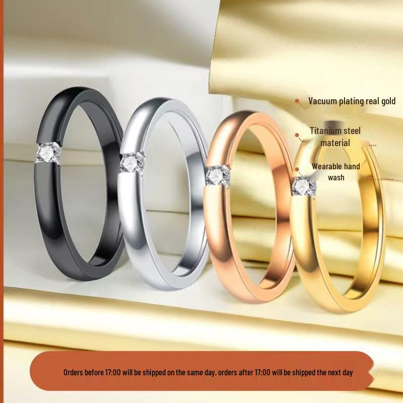 Женское кольцо из нержавеющей стали, роскошный стиль с бриллиантом и цирконом, не тускнеющая бижутерия из титановой стали.