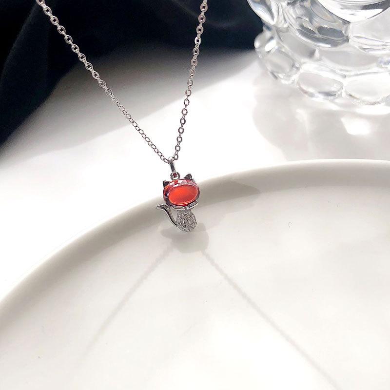 Ожерелье с бриллиантами Red Cat для женщин, универсальное, легкое, роскошное, модное, с цепочкой на ключицу, подходящее, модное