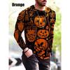 Spring and Autumn Round Neck 3D Halloween Funny Pattern Printed Top Fashionable Casual Long Sleeved Men's T-shirts