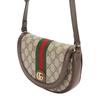 Gucci Ophidia потертая двойная G логотип старый цветочный принт по всей поверхности холст и кожа наплечная сумка через плечо мини женская коричневая