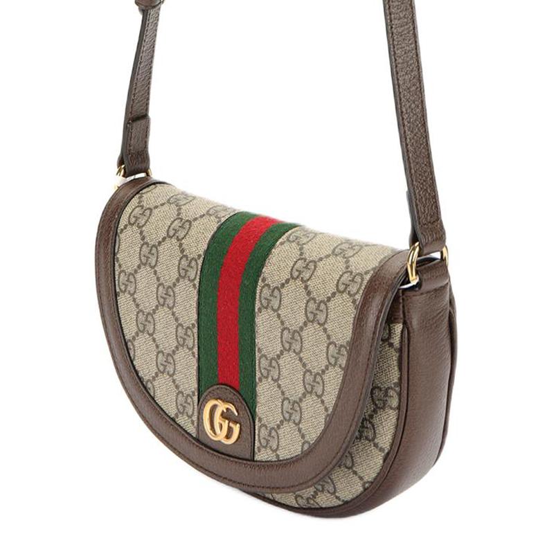 Gucci Ophidia потертая двойная G логотип старый цветочный принт по всей поверхности холст и кожа наплечная сумка через плечо мини женская коричневая