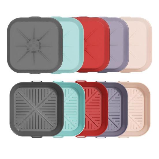 Силиконовый вкладыш для аэрофритюрницы Круглый Квадратный Складной Коврик для выпечки Пищевой Корзина Антипригарный Термостойкий Аксессуары для аэрофритюрницы