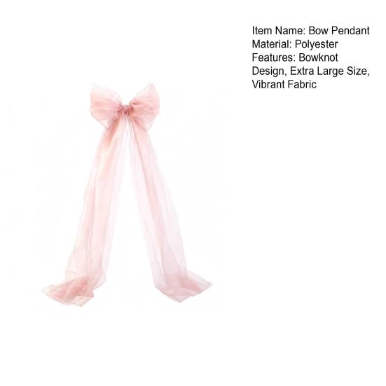Бантик Подвеска Длинный Хвост Очень Большой Бант Украшение Гибкий Тюлевый Бант Свадьба Рождество Вечеринка Окно Машины Украшение Газона