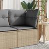 VidaXL Garden Corner Sofa with Cushions Beige Wicker 366086