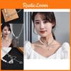 Chic Pearl Chain And Titanium Steel Heart Shaped Necklace For Fashionable Women