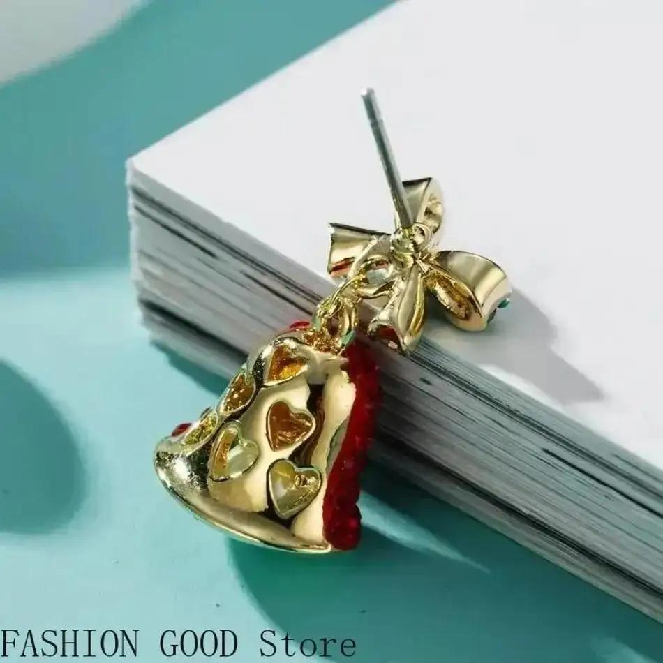 1 пара серег-личность, подарок на Новый год, серьги с красными колокольчиками, с уникальным осенне-зимним темпераментом, атмосфера высокого класса