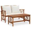 Day and Night - Day and Night Garden Furniture 2 Pieces with Cushions Solid Acacia Wood