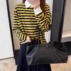 Miu-Style Yellow Striped Long-Sleeve Women's T-Shirt