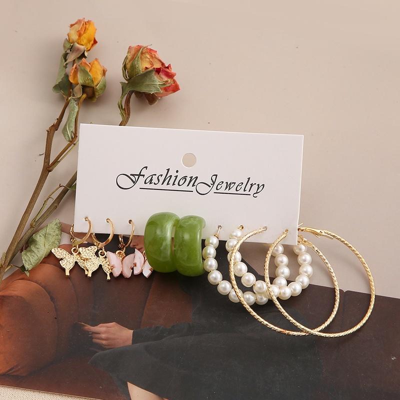 iF ME Модные серьги-кольца из смолы, подвеска в форме бабочки в форме сердца, женские аксессуары, ювелирные изделия