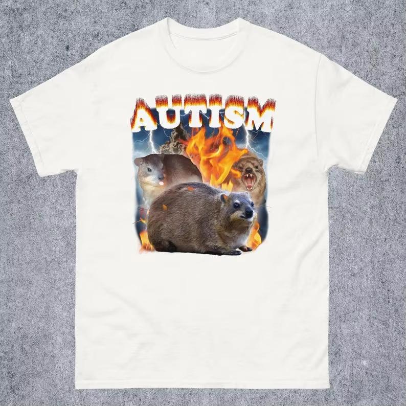 Футболка с мемом про аутичного дамана, смешная, подарок для женщины и мужчины, уродливые футболки, сумасшедшая футболка, кринжовая футболка, подарки для любителей даманов, вирусный
