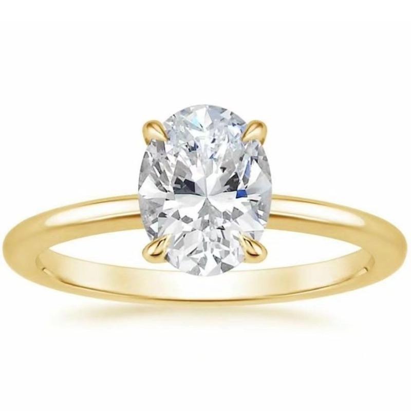 Wind Wedding High Luxury Oval Zircon Series Women's Ring High Versatile Design Ring