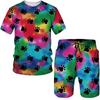Summer Men's Trend Casual Tracksuits 3D Design Clothes Fashion Harajuku Oversized T-shirt Shorts Set 2 Piece Couple