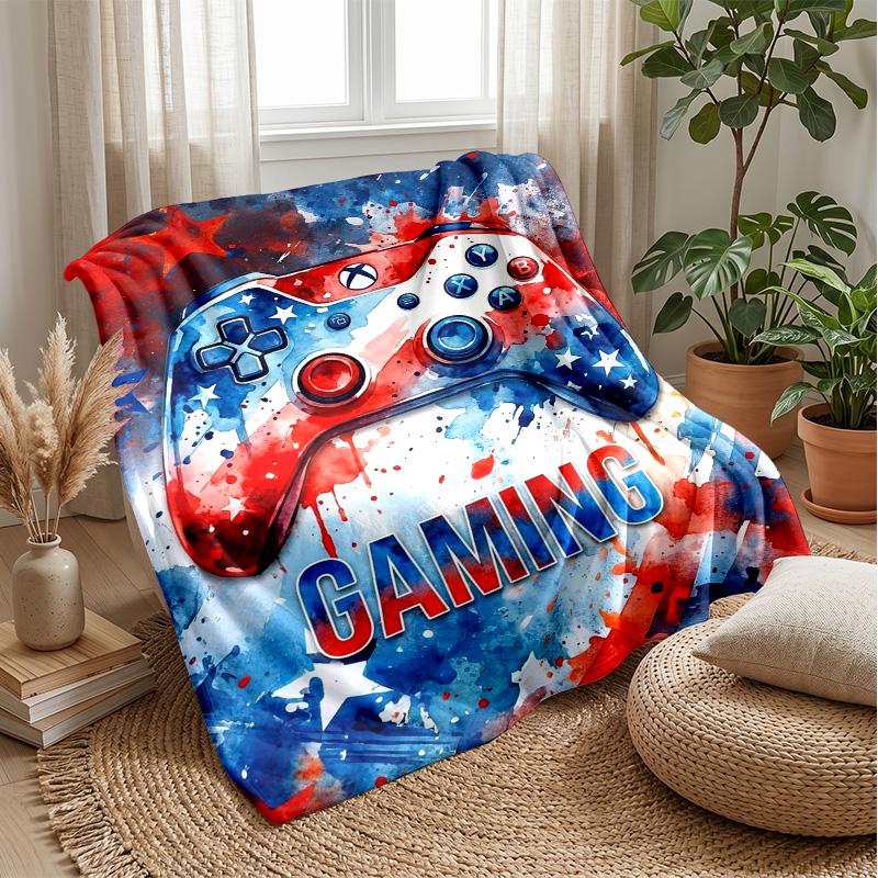 Neon Panda Gamer Theme blanket Lightweight Warm Flannel Blanket Decorative Throw Blanket for Home Decoration