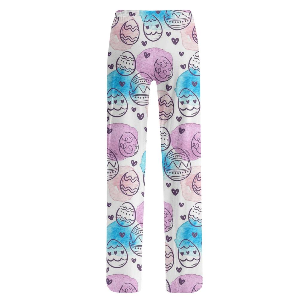 Женские модные свободные повседневные брюки с пасхальным принтом