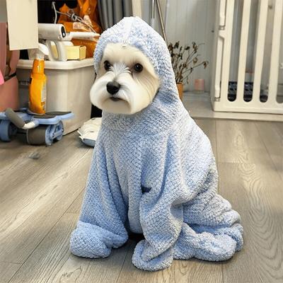 Практичная впитывающая одежда для купания питомцев, с полным покрытием, мягкое полотенце-халат для сушки собак, быстросохнущее, утолщенное, для купания питомцев, зимнее