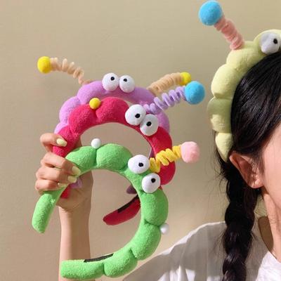Милая плюшевая повязка на голову, закручивающаяся палочка для волос, зажим для лица, необычный нескользящий дизайн с зубчиками