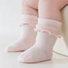 Осень Зима Кружевная Принцесса Детские Полосатые Носки Новорожденные Носки Средней Длины Хлопок Милые Девочки Детская Одежда Аксессуары 0-3 Года