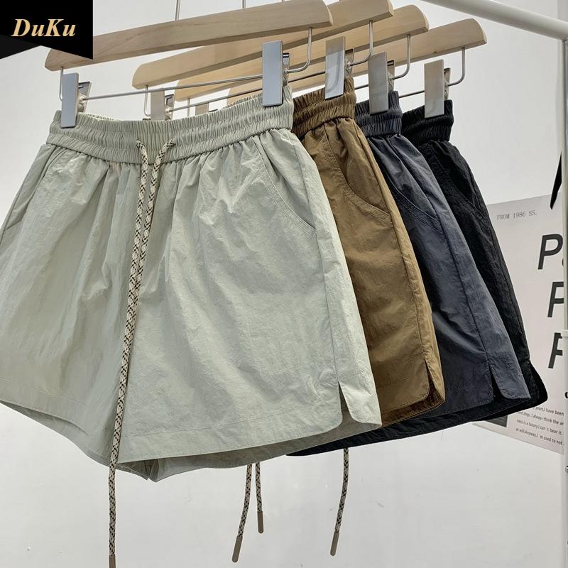 Быстросохнущие спортивные шорты женские летние маленькие размеры большие размеры свободные эластичные повседневные брюки А-силуэта с высокой талией