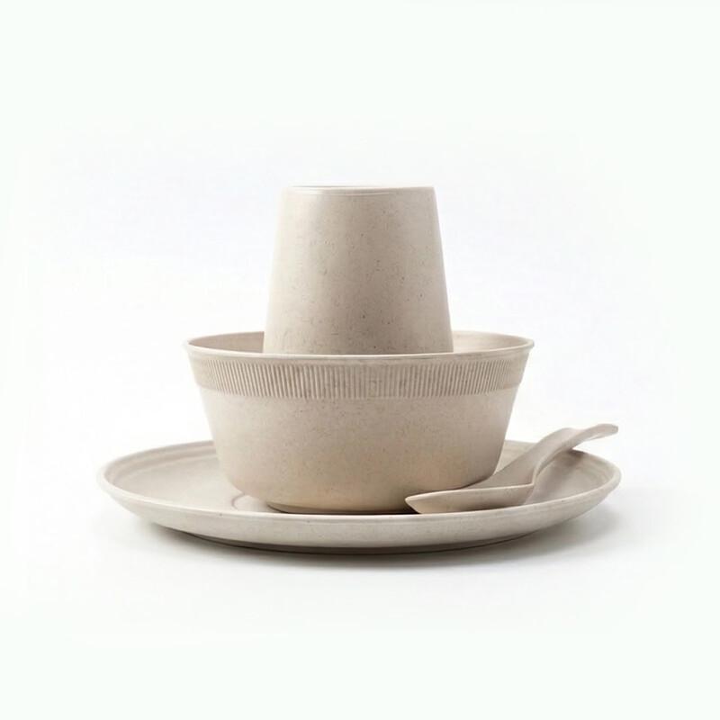 Qianyu Biodegradable Bamboo Fiber Disposable Dinnerware Set