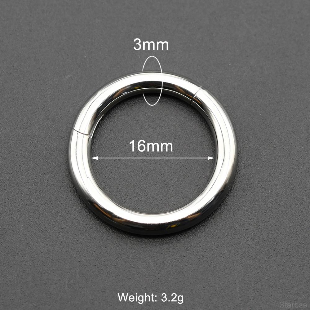 Smooth Hinged Stainless Steel Segment Hoop Ring 00G Large Size Septum Clicker BCR PA Piercing Nose Ring Ear Stretcher Weights