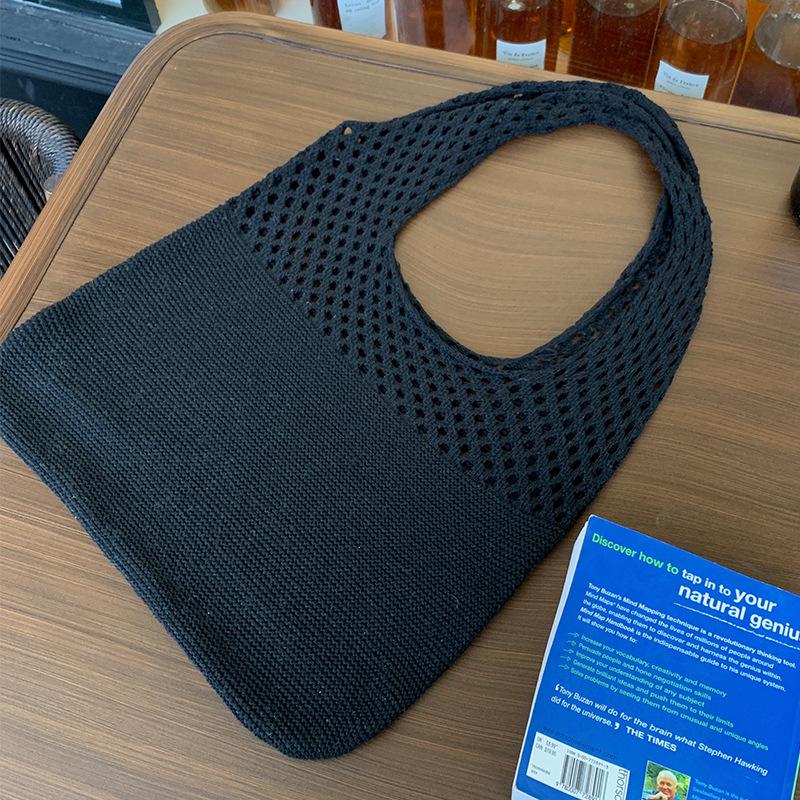 Tote Bag Knit Bag Mesh Hollowed Out Women's Shoulder Bag Woven Bag Handbag