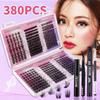 Diy False Eyelashes Single Tuft Eyelash Book 380 Tufts Mixed Model With Eyelash Glue Tool Set
