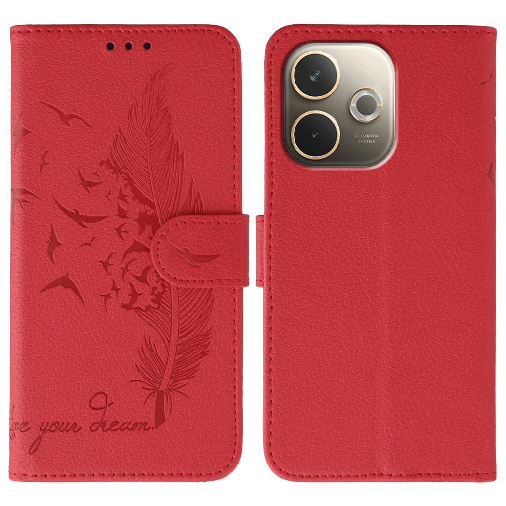 Для Oppo A5 Pro 5G (Глобальный) Чехол Кожаный кошелек с тиснением пера Чехол для телефона